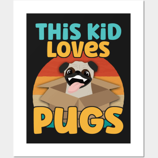 Kids This Kid Loves Pugs - Dog lover graphic Posters and Art